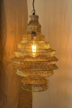 Cristina Oria Lámparas^Lámpara Colgante Diamante De Hierro Dorado