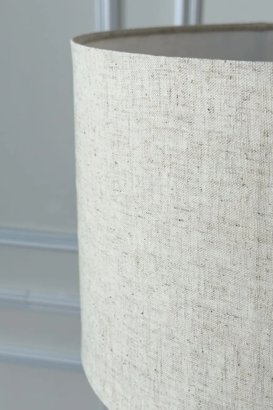 Cristina Oria Lámparas^Lámpara De Mesa De Madera Con Pantalla De Lino