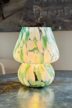 Cristina Oria Lámparas^Lámpara De Vidrio Efecto Degradado Blanco Y Verde