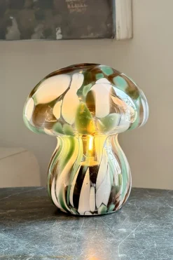 Cristina Oria Lámparas^Lámpara Seta De Vidrio Efecto Degradado Verde Marrón Y Violeta