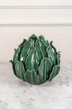 Cristina Oria Jarrones, Floreros Y Maceteros^Maceta O Jarrón De Cerámica Con Diseño De Hojas Verdes Azuladas