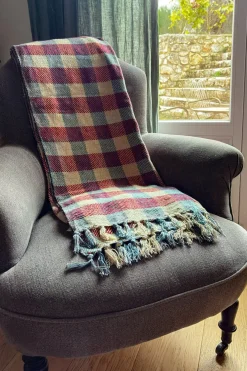 Cristina Oria Otros Textil^Manta Con Diseño De Cuadros Roja Y Azul