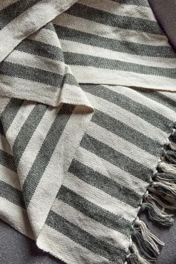 Cristina Oria Otros Textil^Manta Con Diseño De Rayas Verde