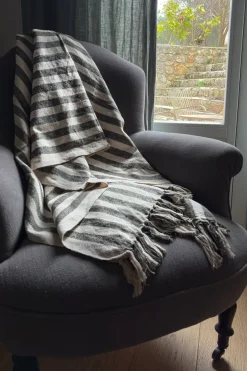 Cristina Oria Otros Textil^Manta Con Diseño De Rayas Verde