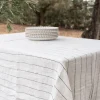 Cristina Oria Manteles^Mantel De Lino Color Blanco Con Rayas Negras