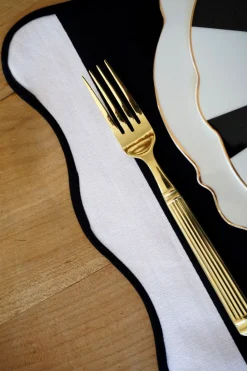 Cristina Oria Manteles Individuales^Mantel Individual Rayas Blancas Y Negras