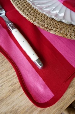 Cristina Oria Manteles Individuales^Mantel Individual Rayas Rosas Y Rojas