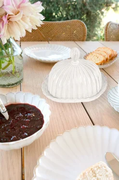 Cristina Oria Accesorios De Mesa^Mantequillera Blanca Flor Co