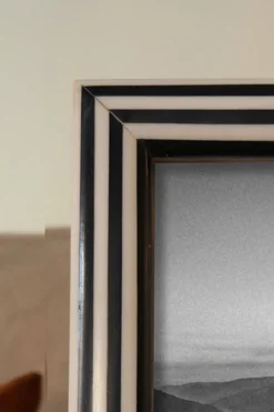 Cristina Oria Marcos De Fotos^Marco De Fotos De Resina Con Diseño De Rayas Blancas Y Negras