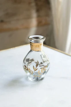 Cristina Oria Jarrones, Floreros Y Maceteros^Mini Florero Ovalado De Cristal Con Flores Doradas Pintadas A Mano