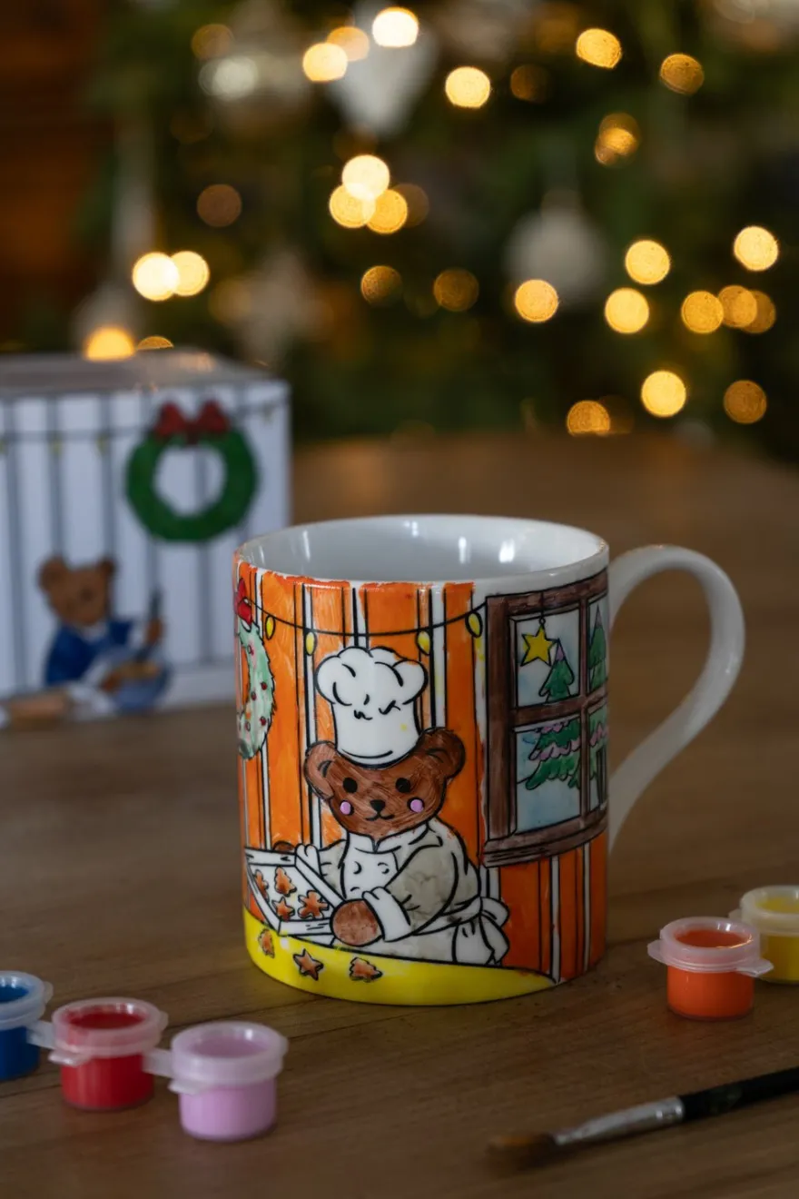 Cristina Oria Tazas Y Teteras|Minichef^Mug Coloreable Con Diseño De Oso Chef Especial Navidad