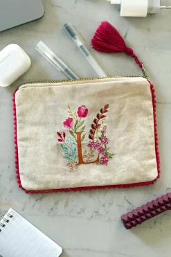 Cristina Oria Bolsos, Bolsas Y Neceseres|Otros Textil^Neceser Con Inicial L Y Flores Bordadas