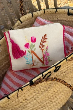 Cristina Oria Joyeros, Carteras Y Fundas|Bolsos, Bolsas Y Neceseres^Neceser Con Inicial N Y Flores Bordadas