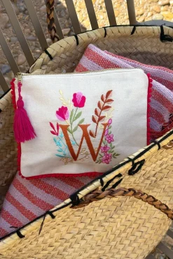Cristina Oria Joyeros, Carteras Y Fundas|Bolsos, Bolsas Y Neceseres^Neceser Con Inicial W Y Flores Bordadas