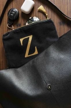 Cristina Oria Joyeros, Carteras Y Fundas|Bolsos, Bolsas Y Neceseres^Neceseres De Terciopelo Negro Con Iniciales Doradas