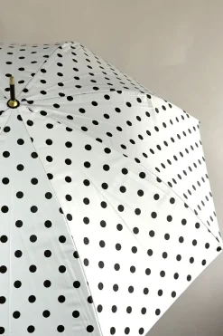 Cristina Oria Paraguas^Paraguas Blanco Con Lunares Negros
