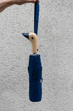 Cristina Oria Paraguas^Paraguas Con Diseño Azul Marino Y Mango Con Cabeza De Pato