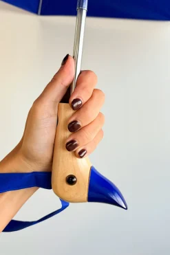 Cristina Oria Paraguas^Paraguas Con Diseño Azul Y Mango Con Cabeza De Pato