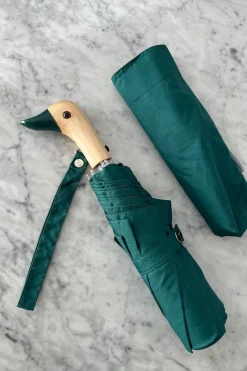 Cristina Oria Paraguas^Paraguas Con Diseño Verde Y Mango Con Cabeza De Pato