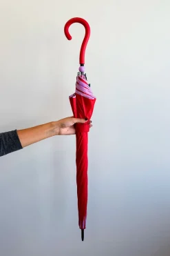 Cristina Oria Paraguas^Paraguas Largo Con Diseño De Rayas De Colores