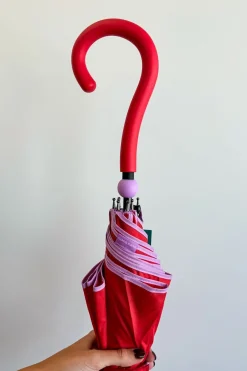 Cristina Oria Paraguas^Paraguas Largo Con Diseño De Rayas De Colores