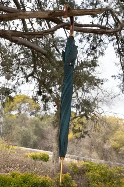 Cristina Oria Paraguas^Paraguas Pasotti Rayas Verdes & Azules Con Mango De Madera