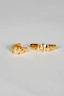 Cristina Oria Joyas Co|Joyas Co^Pendientes Dorados Con Circonitas Blancas