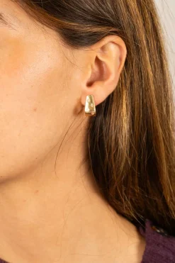 Cristina Oria Joyas Co|Joyas Co^Pendientes Dorados Con Circonitas Blancas