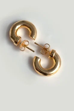 Cristina Oria Joyas Co|Joyas Co^Pendientes Dorados Con Diseño De Aros Pequeños