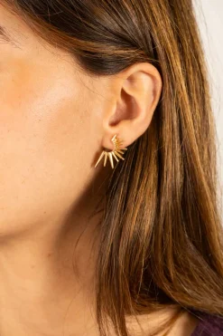 Cristina Oria Joyas Co|Joyas Co^Pendientes Dorados Con Diseño De Soles
