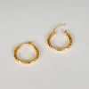 Cristina Oria Joyas Co|Joyas Co^Pendientes Dorados Con Diseño De Aros Martillados