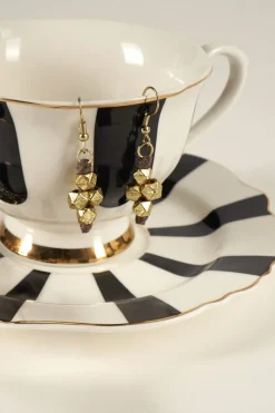 Cristina Oria Joyas Co|Joyas Co^Pendientes Dorados Y Marrones