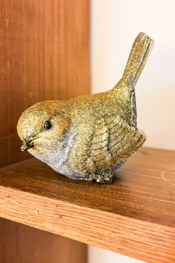 Cristina Oria Piezas Decorativas^Pájaro Decorativo Con Acabado Dorado Mediano