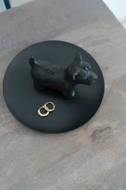 Cristina Oria Joyeros, Carteras Y Fundas|Piezas Decorativas^Platito Negro Con Diseño De Terrier