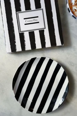 Cristina Oria Platos Y Bajoplatos^Plato Artesano Rayas Verticales Co