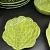 Cristina Oria Platos Y Bajoplatos^Plato De Pan Flor Verde En Relieve