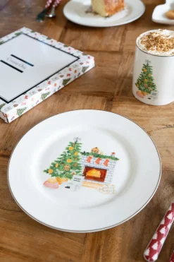 Cristina Oria Platos Y Bajoplatos^Plato De Postre Con Diseño De Árbol De Navidad Co