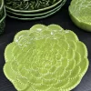 Cristina Oria Platos Y Bajoplatos^Plato De Postre Flor Verde En Relieve