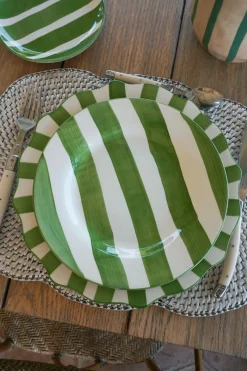 Cristina Oria Platos Y Bajoplatos^Plato De Postre Rayas Verdes