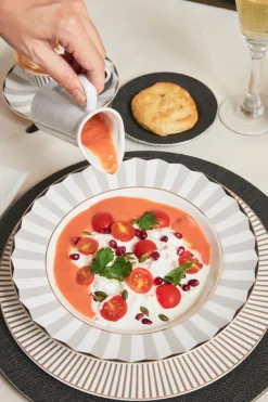 Cristina Oria Platos Y Bajoplatos^Plato Hondo Blanco Y Gris