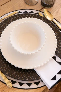 Cristina Oria Platos Y Bajoplatos^Plato Hondo De Porcelana Diseño Bolitas