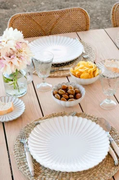 Cristina Oria Platos Y Bajoplatos^Plato Llano Blanca Flor Co