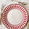 Cristina Oria Platos Y Bajoplatos^Plato Llano Con Diseño Rojo Y Blanco