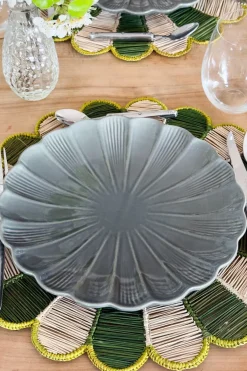 Cristina Oria Platos Y Bajoplatos^Plato Llano De Cerámica Flor Gris