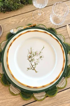 Cristina Oria Platos Y Bajoplatos^Plato Llano Diseño Bambú & Flor Almendro