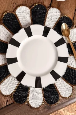 Cristina Oria Platos Y Bajoplatos^Plato Postre Rayas