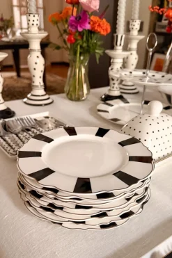 Cristina Oria Platos Y Bajoplatos^Plato Postre Rayas