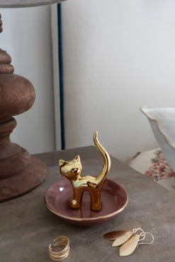 Cristina Oria Joyeros, Carteras Y Fundas|Piezas Decorativas^Porta Anillos Gato Dorado