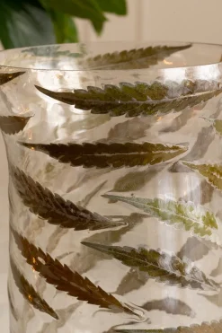 Cristina Oria Candelabros Y Portavelas^Portavela Cristal Hojas Otoño Con Base