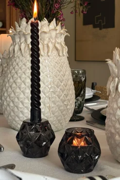 Cristina Oria Candelabros Y Portavelas^Portavelas Con Diseño De Diamante Negro